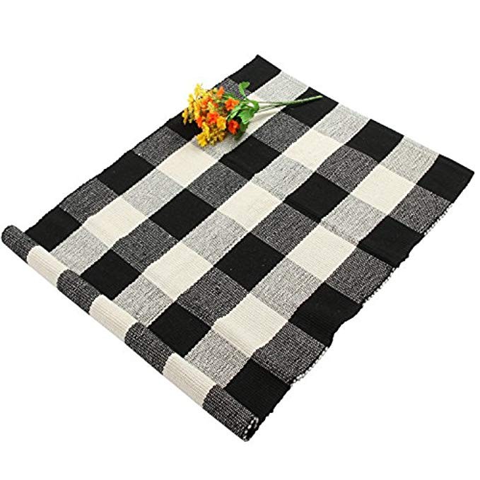 Homcomoda Buffalo Checkered Kitchen Runner Rug Cotton Plaid Area Floor Rug for Living Room Bedroom-2 | Amazon (US)