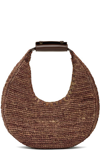Staud - Brown Moon Raffia Bag | SSENSE