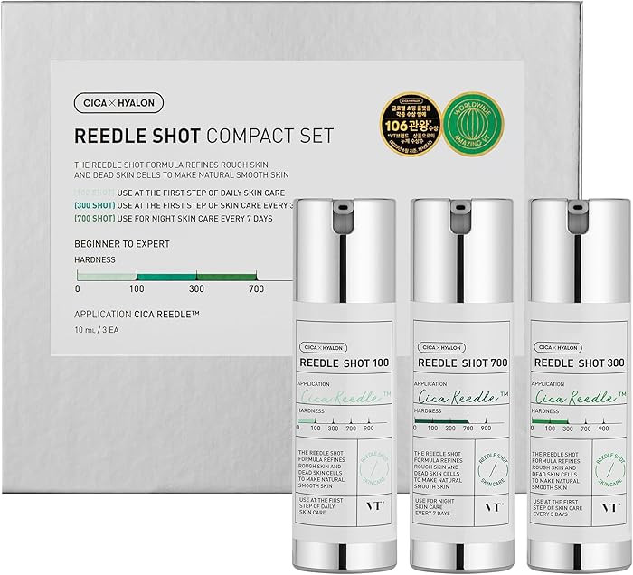 VT COSMETICS Reedle Shot Compact Set, Microneedling Serum Gift Set with Reedle Shot 100, 300, 700... | Amazon (US)