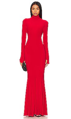 Norma Kamali x REVOLVE Turtle Fishtail Gown in Tiger Red from Revolve.com | Revolve Clothing (Global)