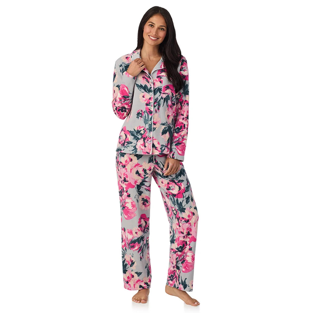 Cuddl Duds x Jennifer Lake Fleece with Stretch Long Sleeve Notch Colla | CuddlDuds