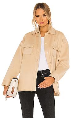 Lovers + Friends Belted Utility Fleece Jacket in Light Beige from Revolve.com | Revolve Clothing (Global)