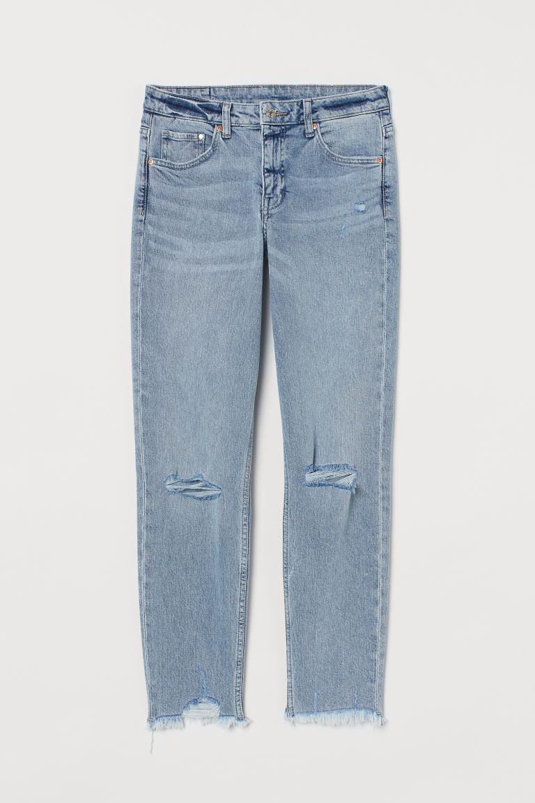 H & M - Girlfriend Regular Jeans - Blue | H&M (US)