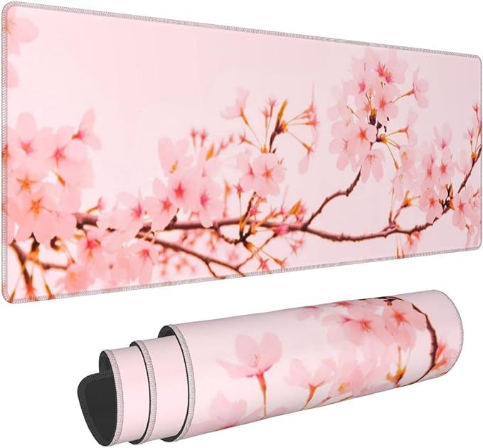 Sakura Large Mouse Pad for Retouching Cherry Blossom Square Long Cute Gaming Mat Anime Computer G... | Amazon (US)