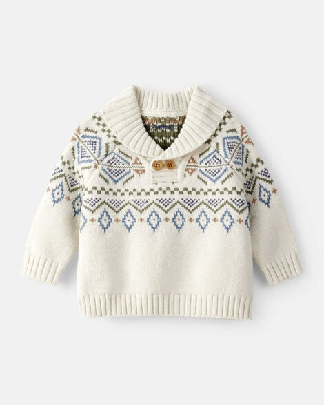 Baby Boy Fair Isle Sweater - Cream | Carter's Inc