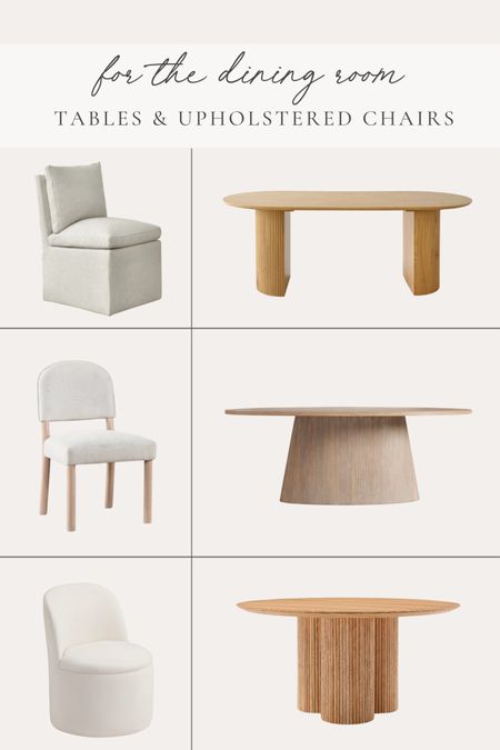 Dining room table and chair style inspo featuring neutral wood tones and creamy upholstered chairs 

Home finds, dining table, neutral wood tones, fluted table, upholstered chair, dining chair, World Market, Wayfair, oval dining table, Walmart, furniture favorites, seating favorites, shop the look!

#LTKSeasonal #LTKStyleTip #LTKHome