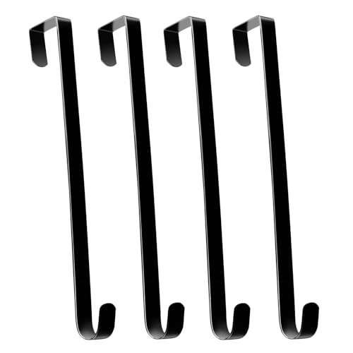 HOOSUN Wreath Hangers for Front Door,12" Wreath Hook Holder,Over The Door Hanger Hooks,Metal Garland Hangers Hook for Halloween Christmas Decorations Porch Decor (4 Pack) | Amazon (US)