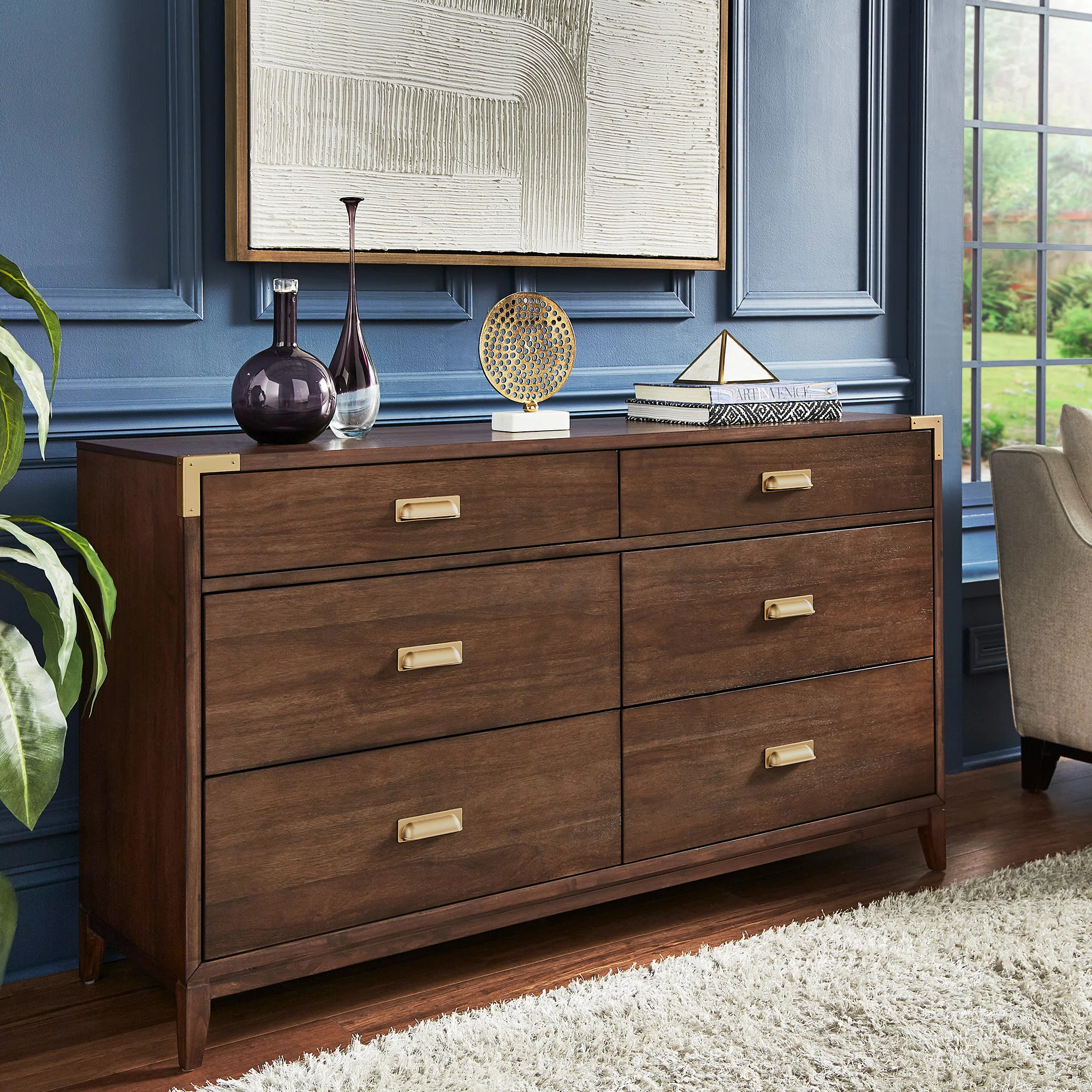 6 - Drawer Solid Wood Dresser with 3 Sets of Modular Dividers | Wayfair North America