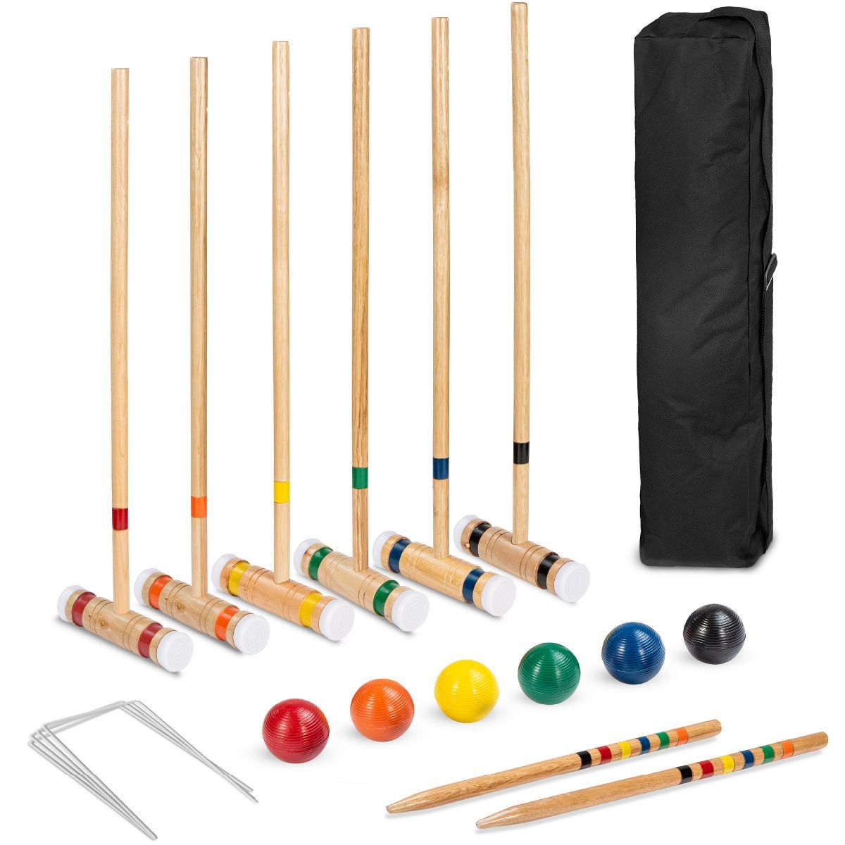Best Choice Products 6-Player 32in Wood Croquet Set w/ 6 Mallets, 6 Balls, Wickets, Stakes, Carry... | Target