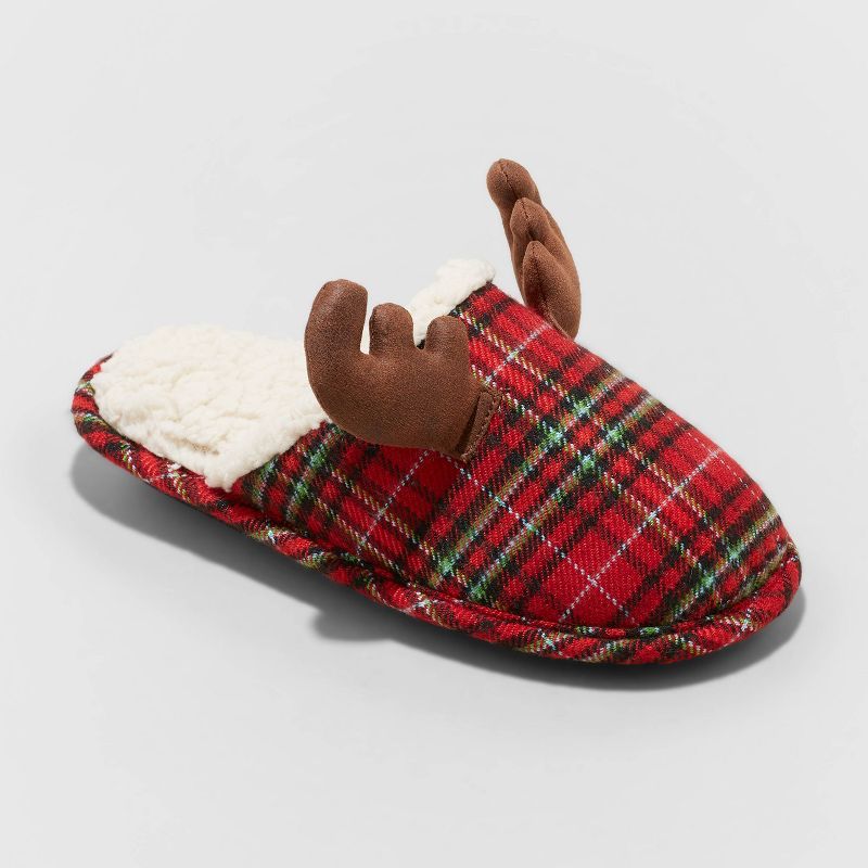 Kids' Reindeer Slide Slippers - Wondershop™ Red | Target