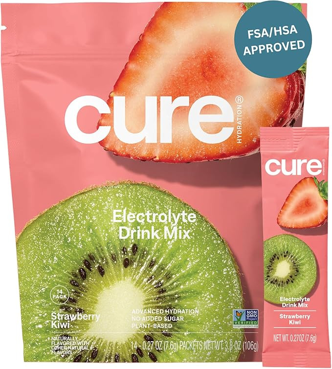 Cure Hydration | Plant-Based Electrolyte Drink Mix | No Added Sugar | FSA-HSA | Dehydration Relie... | Amazon (US)
