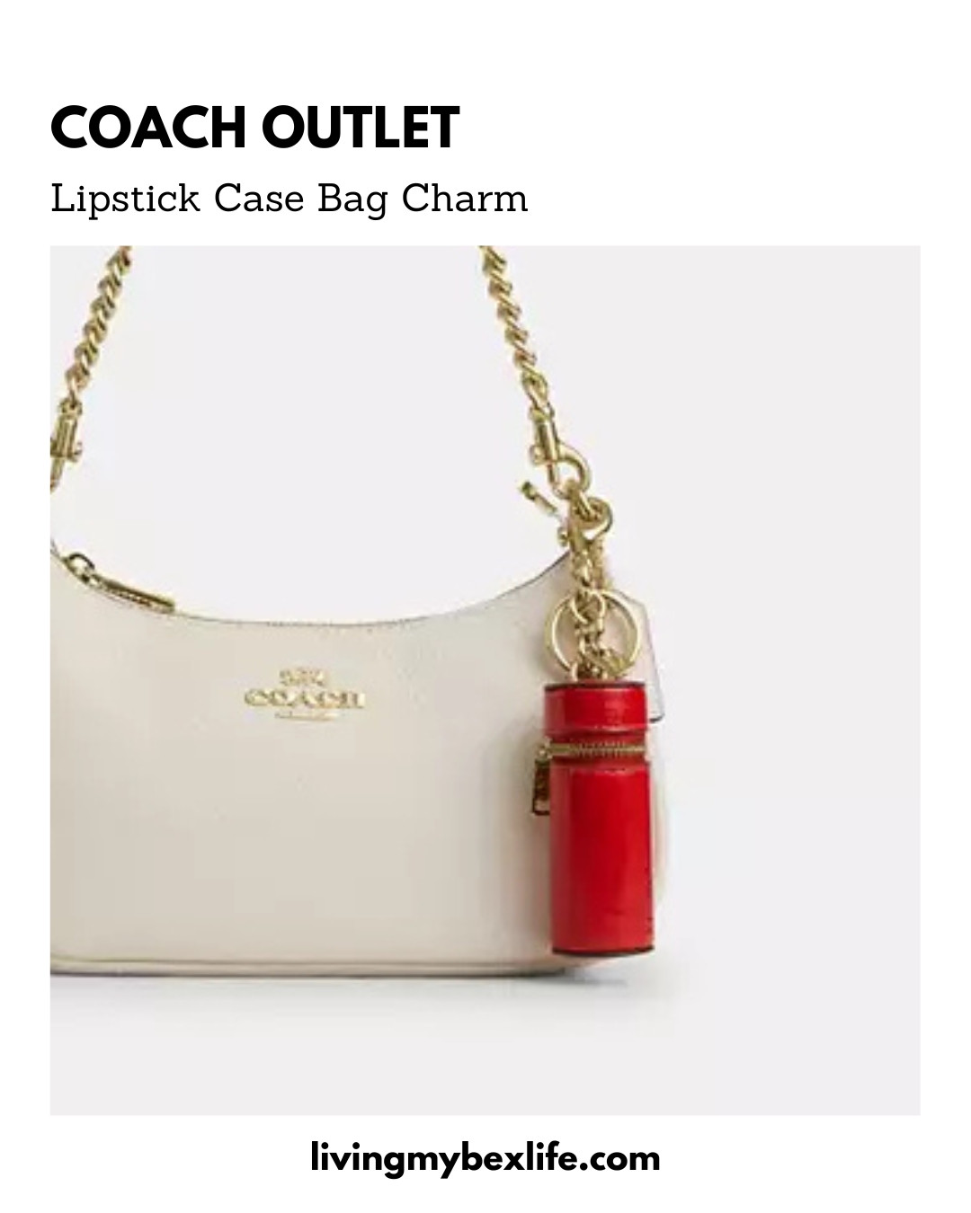 Coach Lipstick Case Bag Charm in Glazed Leather/Gold/Bright Cherry | designer bag, designer handbag, coach drop 9/30 

 #LTKgrwm #LTKootd #LTKmomlife