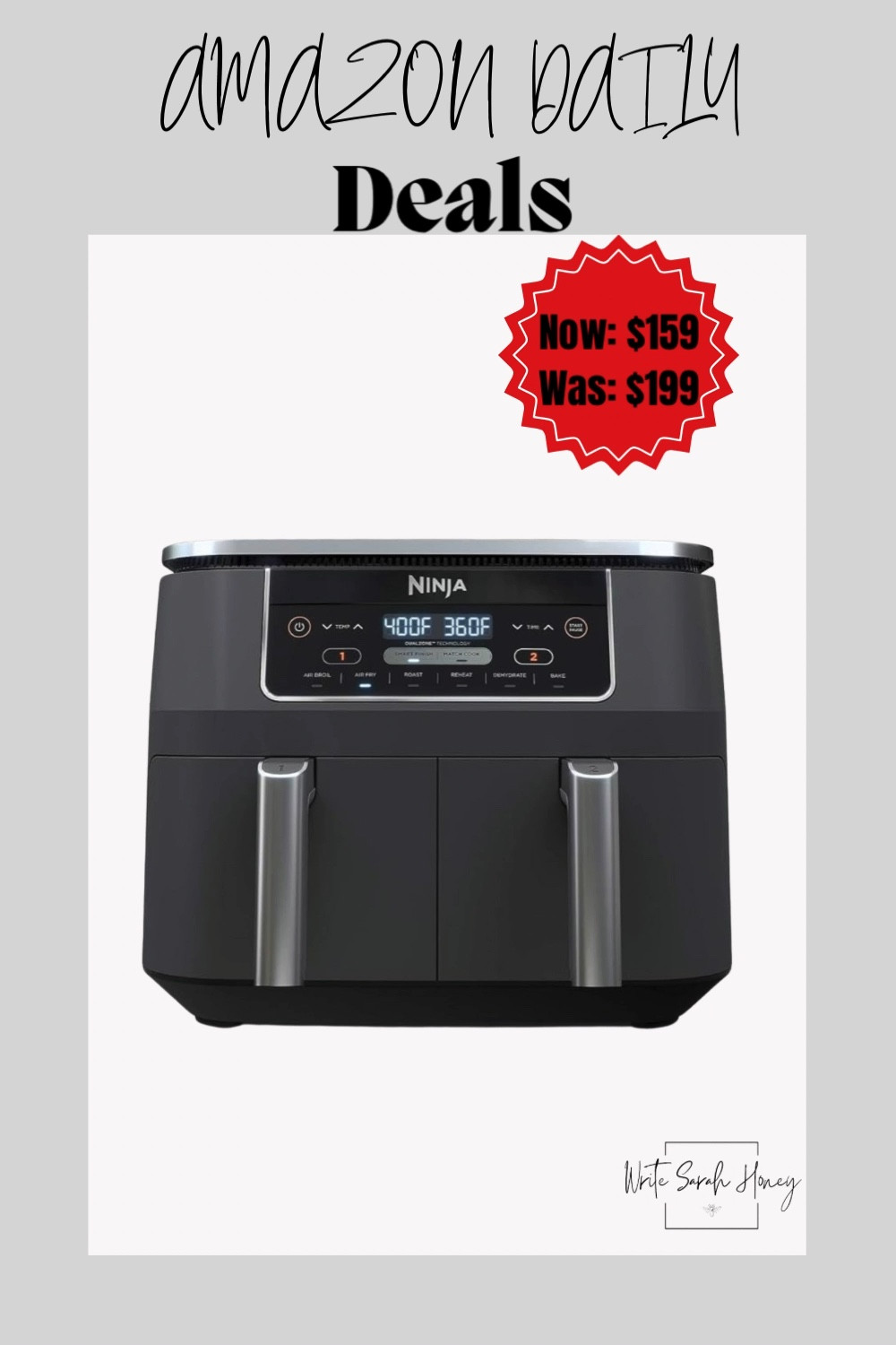 Don't Miss Out on Today's Amazon Daily Deal! Save big on Ninja Air Fryer for a limited time only. Hurry, offer ends soon! Shop Now! 
#AmazonDailyDeal
#LimitedTimeOffer
#SaveBig
#DealOfTheDay
#ShopNow
#Discounts
#AmazonFinds
#FlashSale
#Bargain
#DontMissOut



#LTKHome #LTKSaleAlert #LTKFindsUnder100