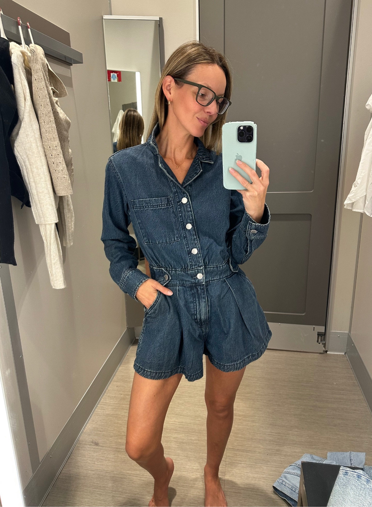 This blue jean jumpsuit shocked me! It’s such a good fit and so flattering. Perfect for any occasion! #targetfind 

#LTKPetite #LTKFindsUnder50 #LTKParties