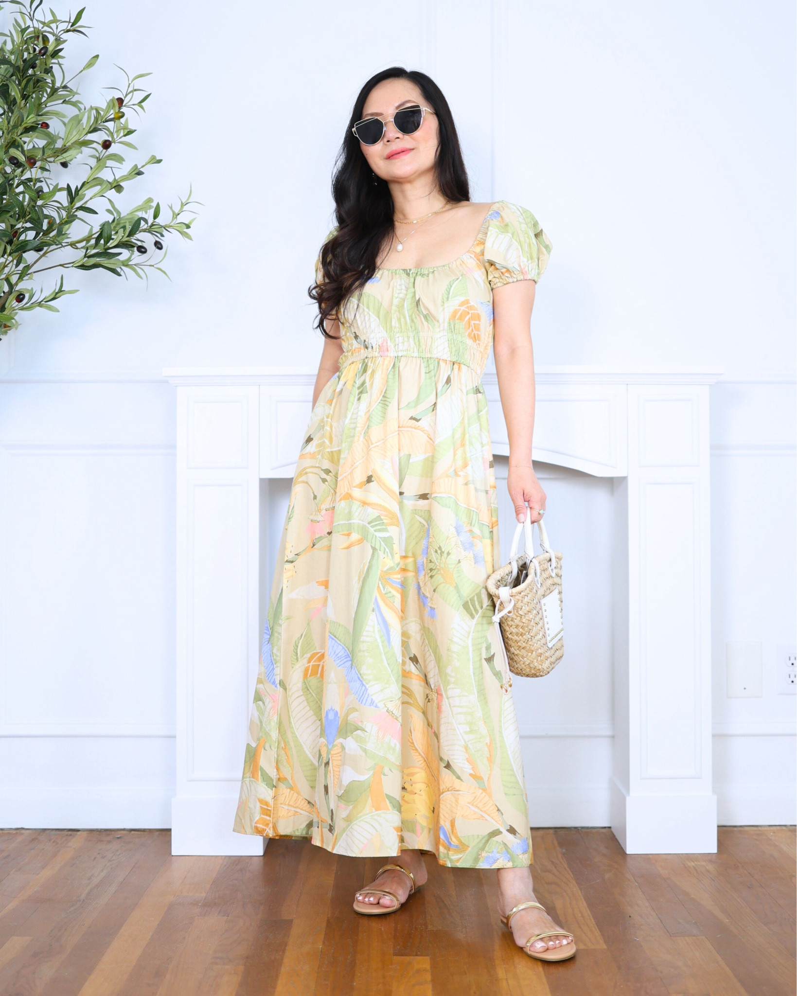 This printed poplin maxi dress from H&M is one of those throw-on-and-go pieces that still feels put-together. I styled it with a small raffia bag from Mango and sandals from Loft for an easy, breezy look that’s perfect for sunny days. I’m 5’2, wearing size S.

#LTKOver40 #LTKPetite #LTKStyleTip
