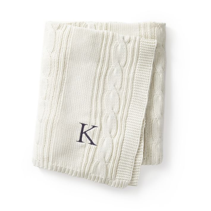 Fisherman's Knit Cotton Throw Blanket | Mark and Graham