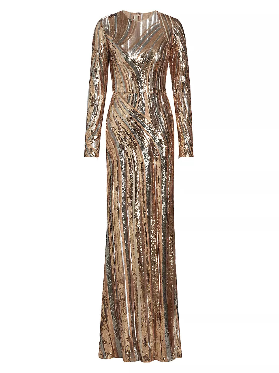 Sequin Long-Sleeve Gown | Saks Fifth Avenue