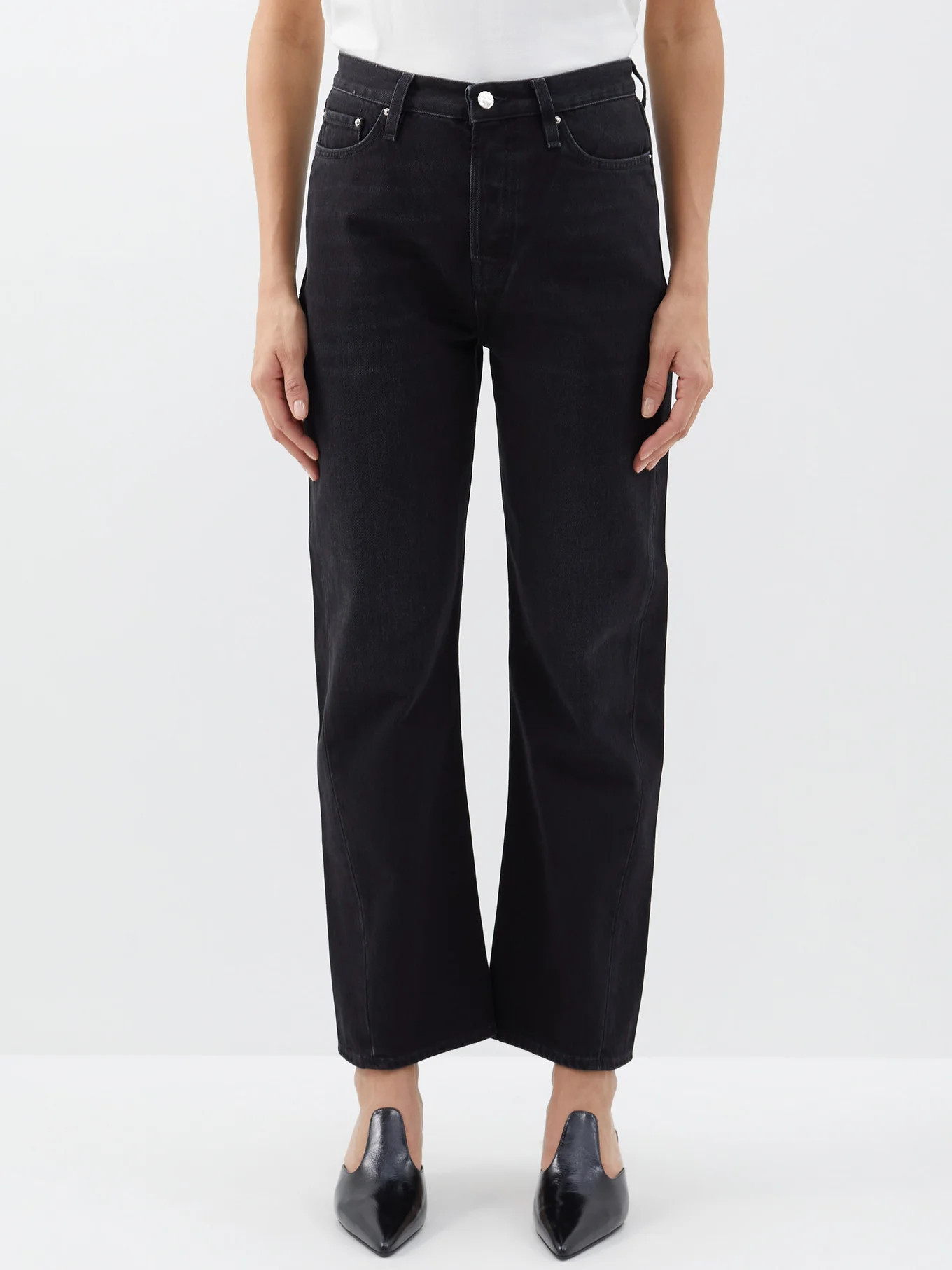 Twisted-seam high-rise organic-cotton jeans | Matches (US)