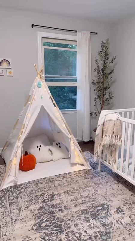 Baby nursery. Baby room. Halloween decor for nursery. Home decor finds. Baby crib. Area rug. Kids tent. Kids Halloween. Kids finds. Toddler finds. Toddler tent. Toddler teepee 

#LTKhome #LTKbaby #LTKHalloween