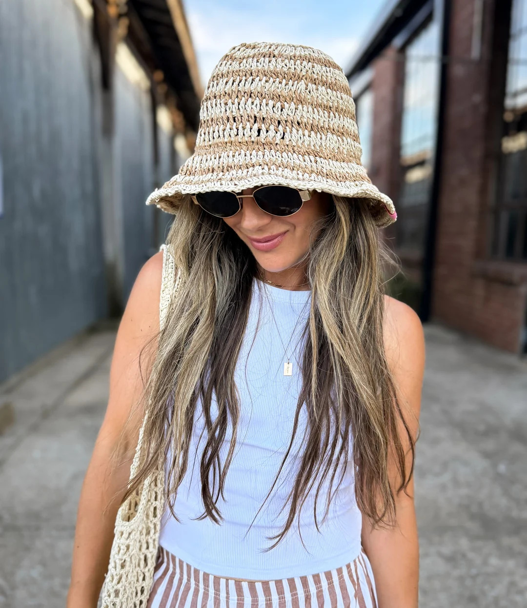 Strong as a mother\u00ae Straw Bucket Hat- Natural/Ivory | Mother Hats