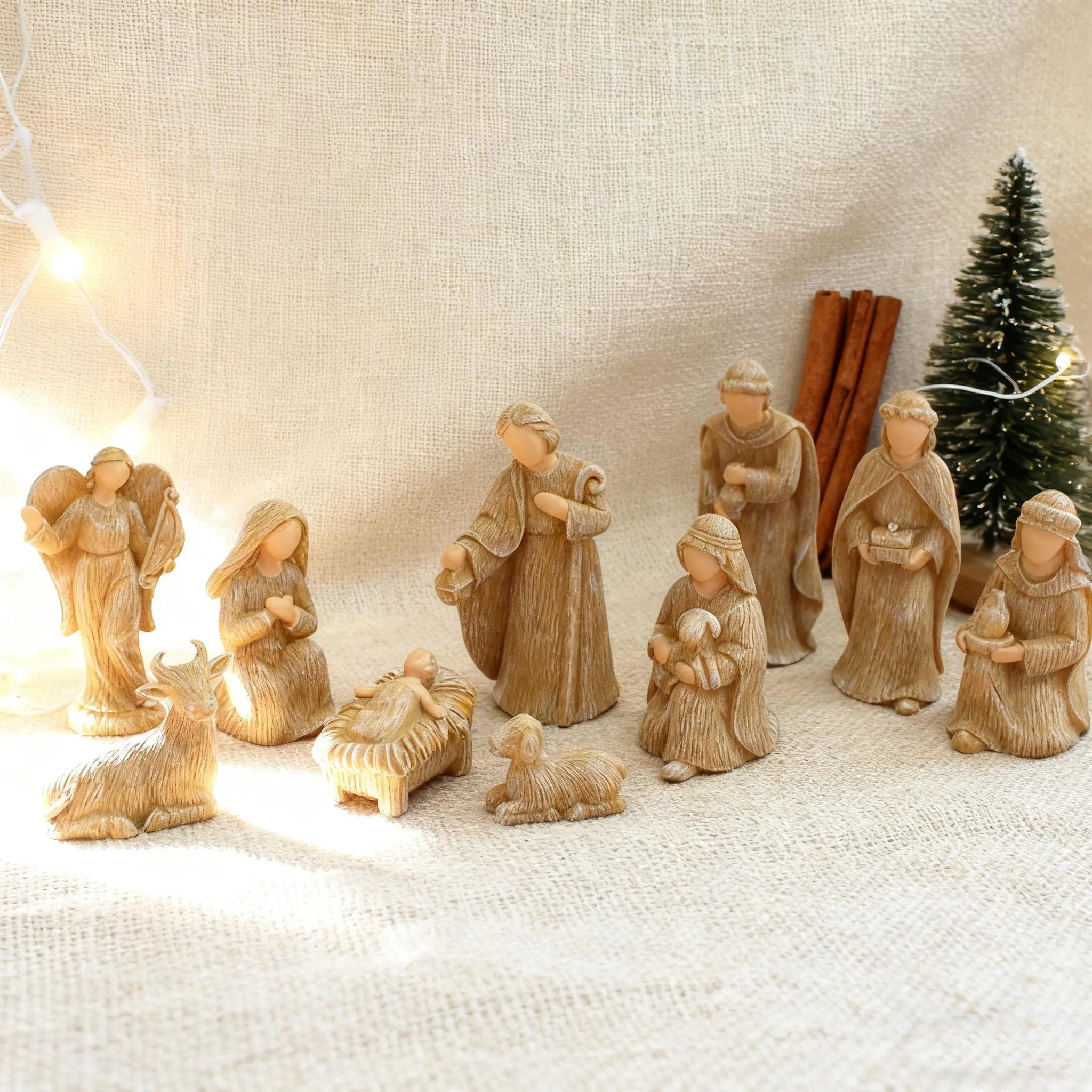 Mini Rustic Nativity Figurines, Resin Holy Family, Christmas Manger Scene Décor, Neutral Toned Nativity Collection, Christian Gift | Etsy (Global)