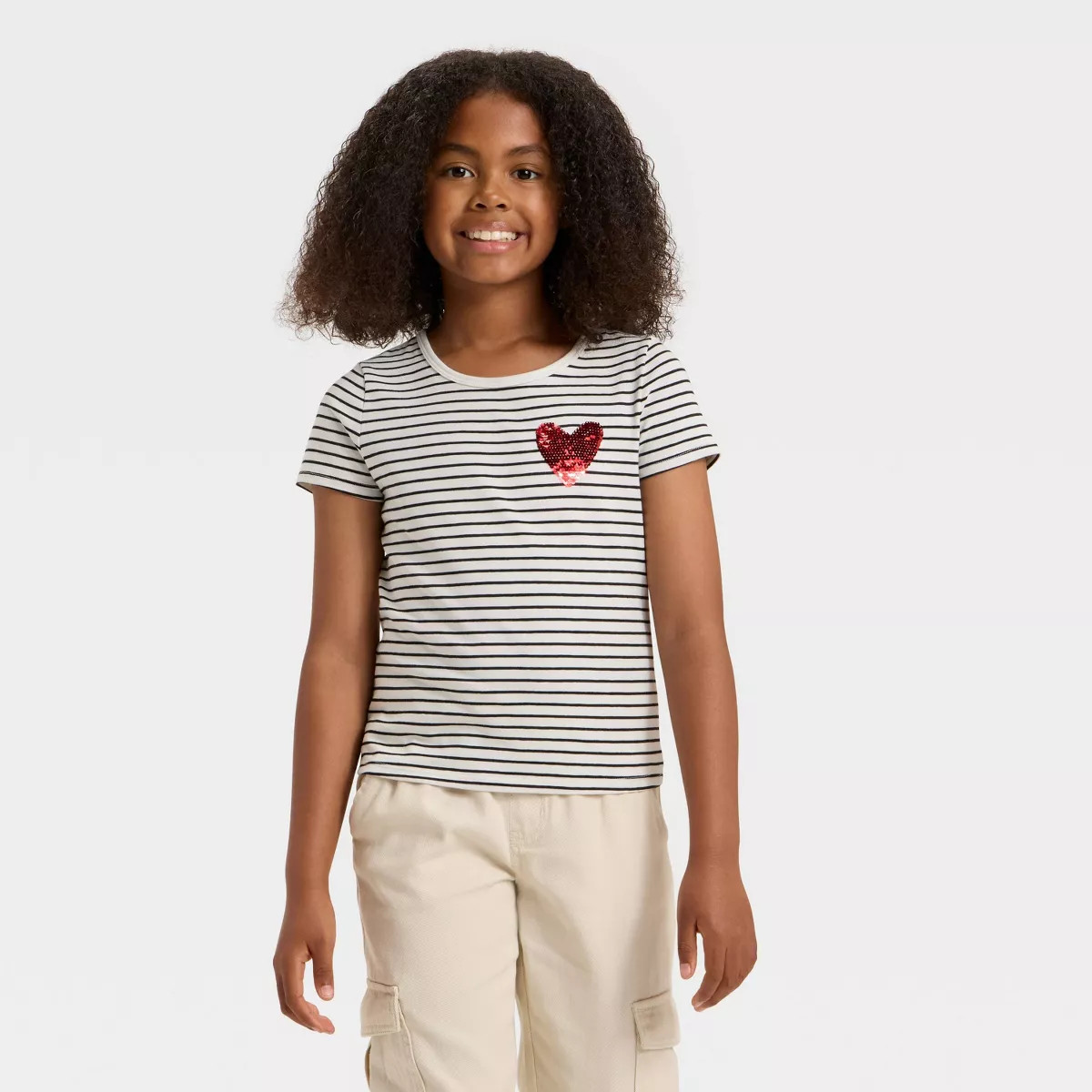 Girls' Short Sleeve Fitted Flip Sequin T-Shirt - Cat & Jack™ | Target