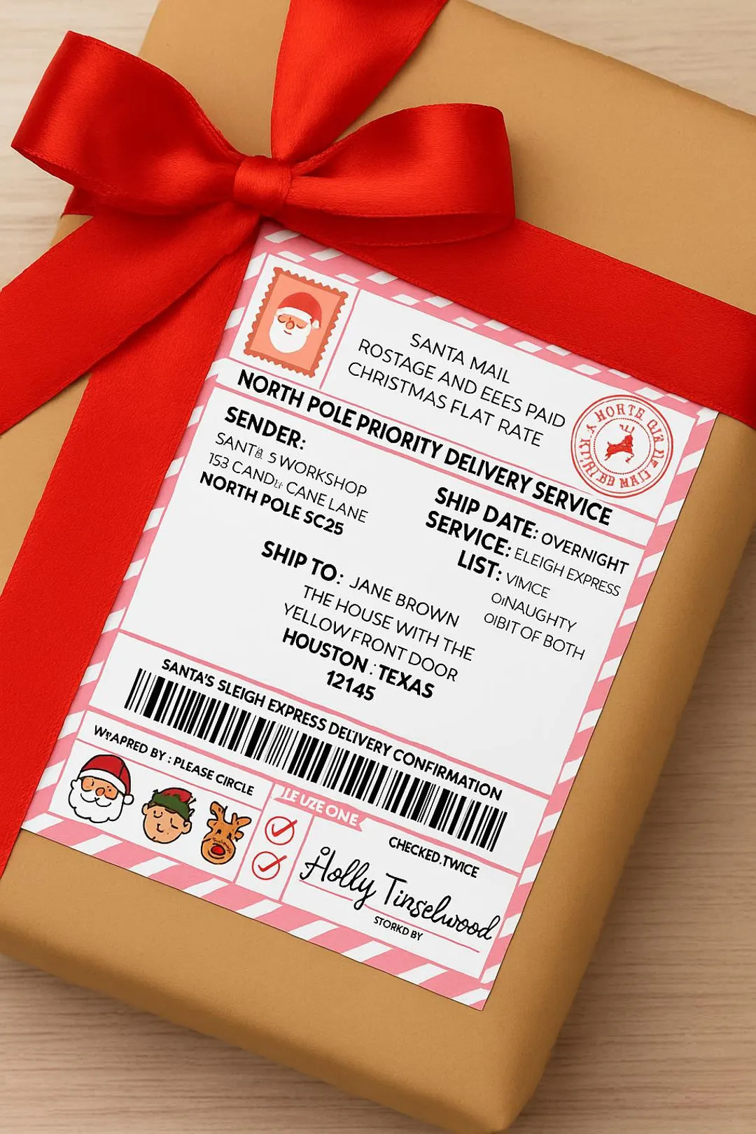 Santa Shipping Labels PNG | Santa Shipping Label | Nice List Printable - Etsy | Etsy (US)