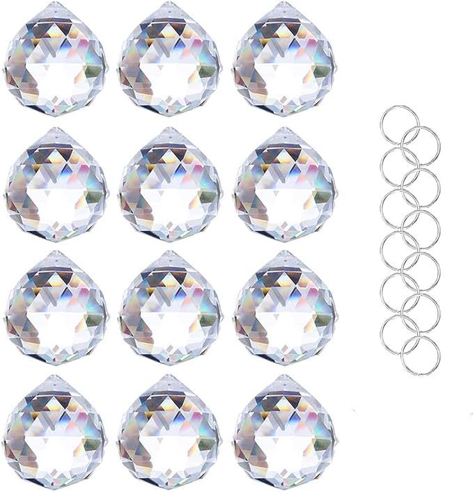 Crystalsuncatcher Clear Glass Crystal Ball Prism Feng Shui Lamp Hanging Drop Chandelier Pendants ... | Amazon (US)