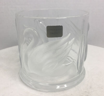 Vintage TELEFLORA GIFT SWAN VASE  Clear+ Frosted Glass  Elegant Home Decor | eBay CA