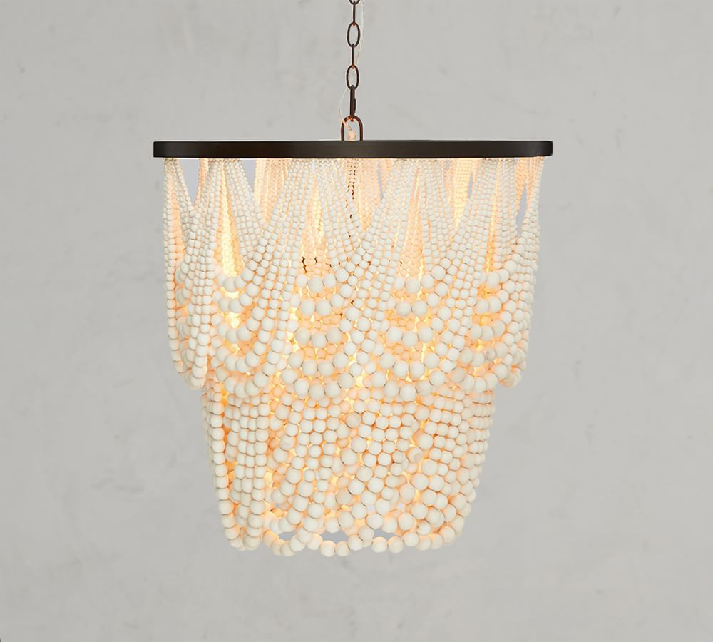 Amelia Wood Bead Chandelier | Pottery Barn (US)