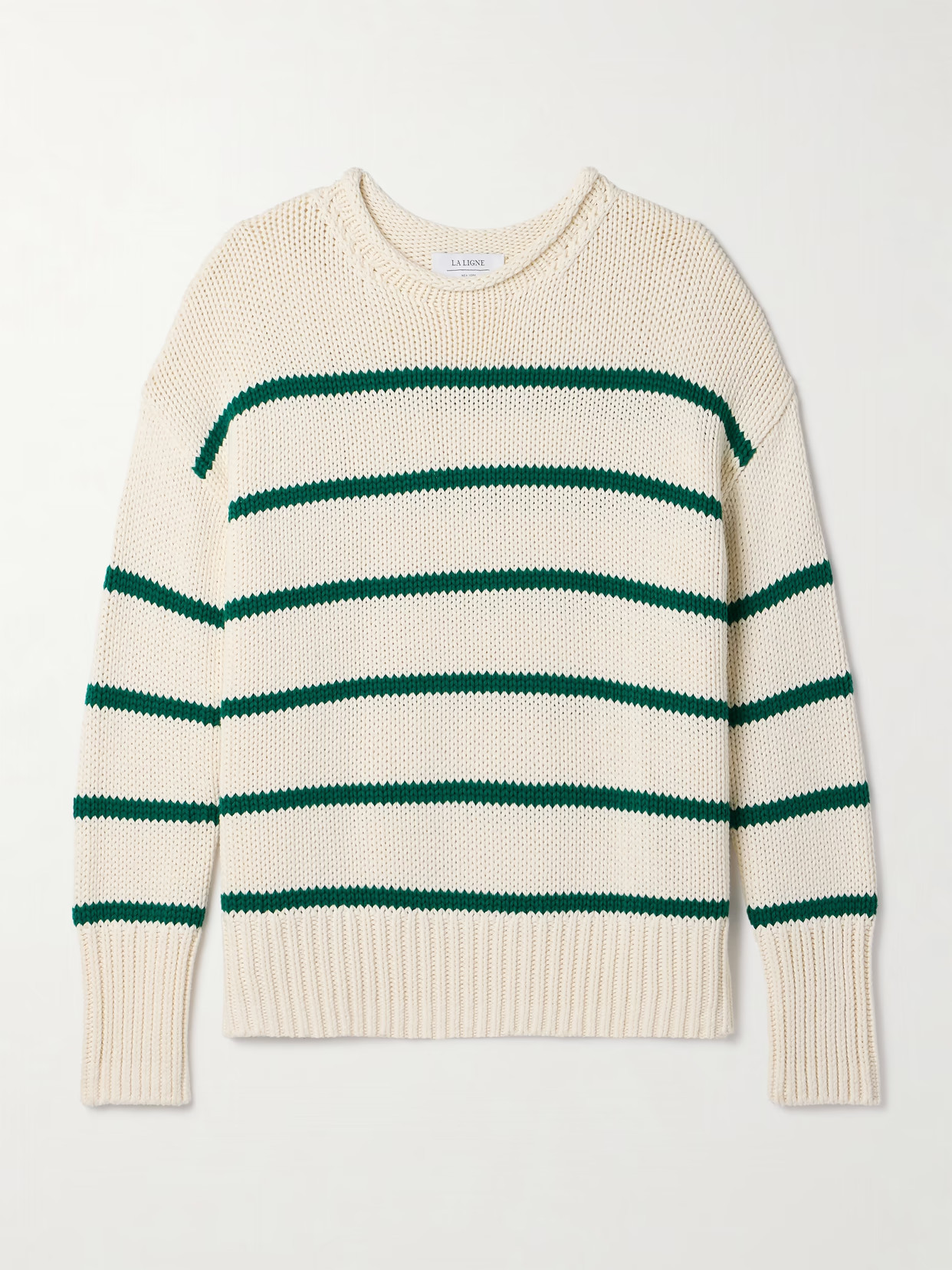 La Ligne - Marina Striped Cotton Sweater - Cream | NET-A-PORTER (US)