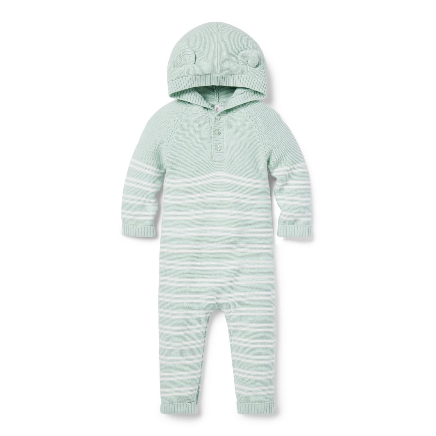 Baby Striped Bear Ear Hooded One-Piece | Janie and Jack