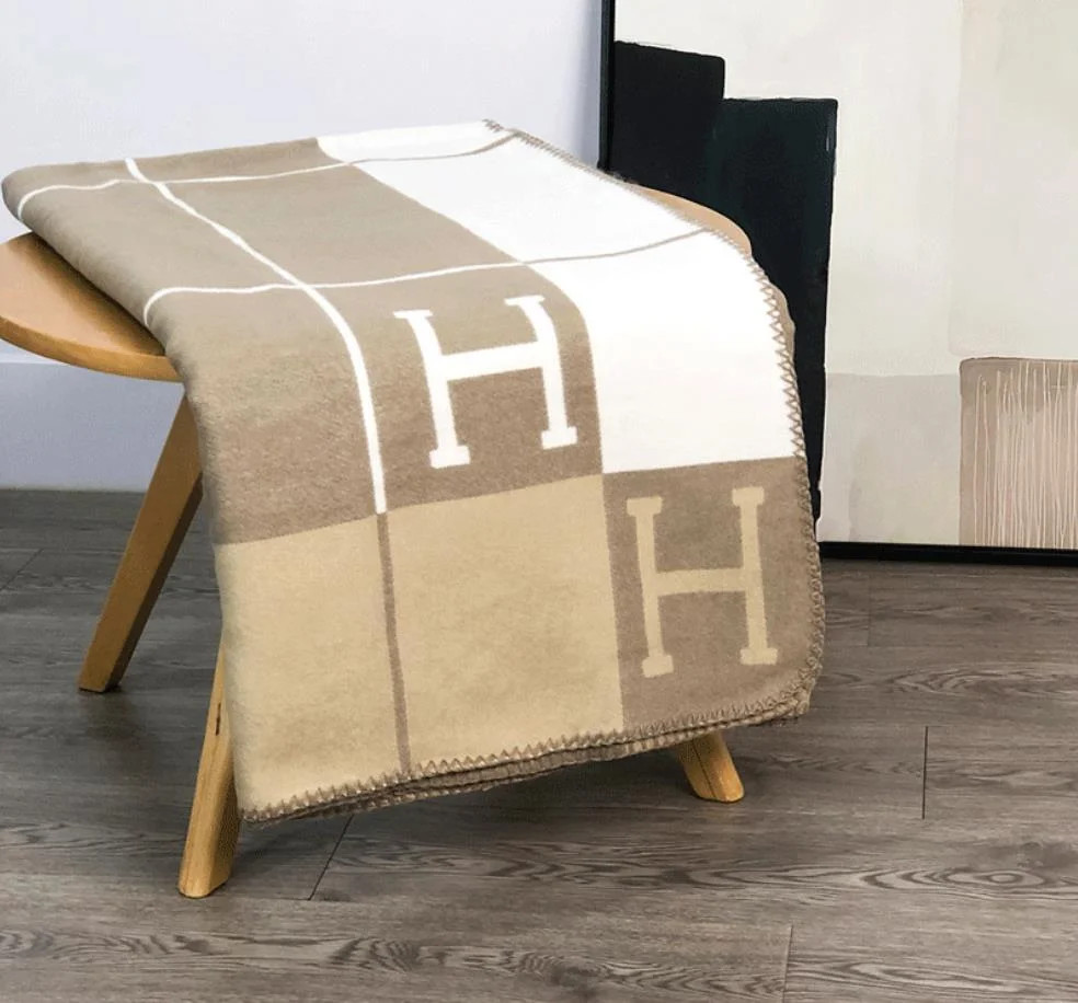 New large  H letter Checked  print wool&cashmere blanket thick warm Home Blanket | Walmart (US)