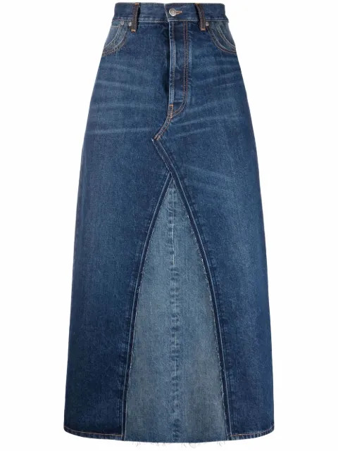 Maison Margiela high-waisted Denim Skirt - Farfetch | Farfetch Global