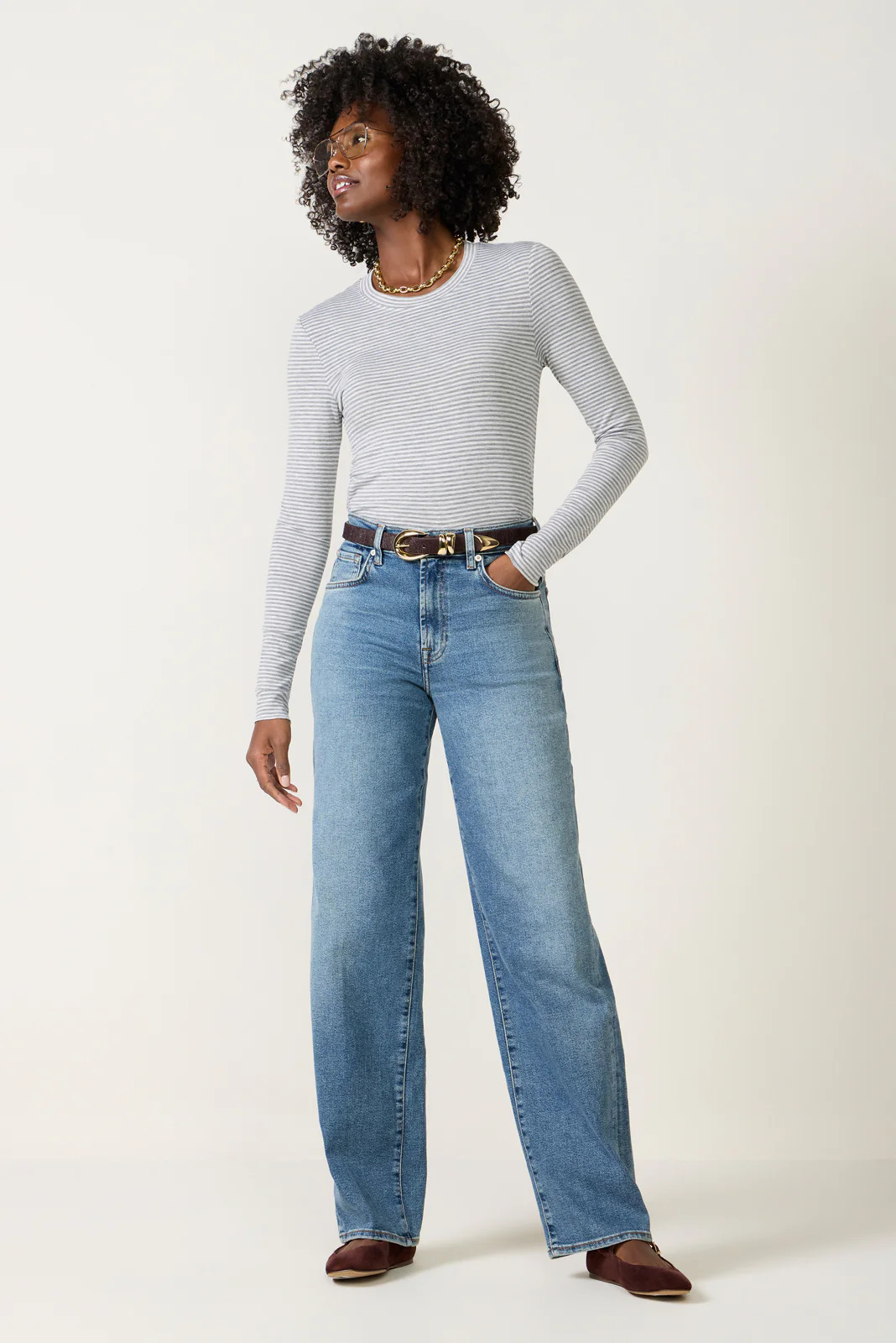 7 FOR ALL MANKIND Women's Stovepipe Straight Jean, Size 30, Blue | Evereve
