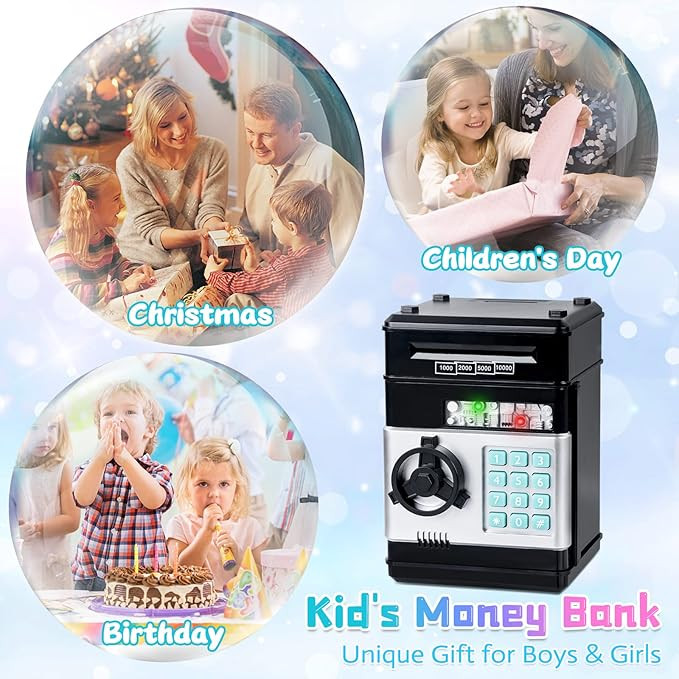 Refasy Piggy Bank Cash Coin Can ATM Bank Electronic Coin Money Bank for Kids--Hot Gift | Amazon (US)