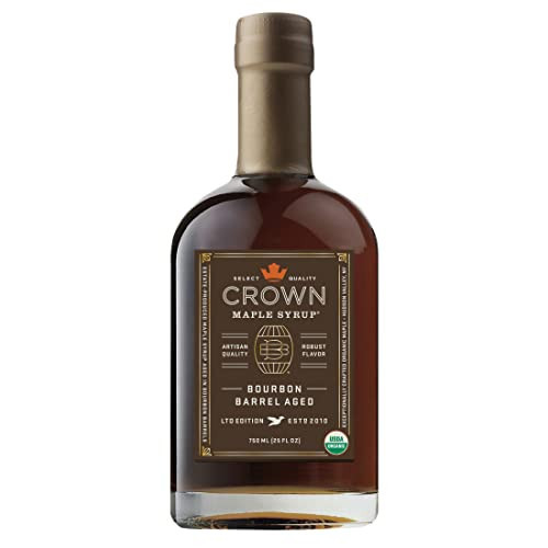 Crown Maple Bourbon Barrel Aged Organic Maple Syrup, 25 Fl Oz, Pancakes, Flavor Cocktails, Marinades and Sauces | Amazon (US)