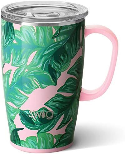 Swig Life 18oz Travel Mug with Handle and Lid, Stainless Steel, Dishwasher Safe, Cup Holder Frien... | Amazon (US)