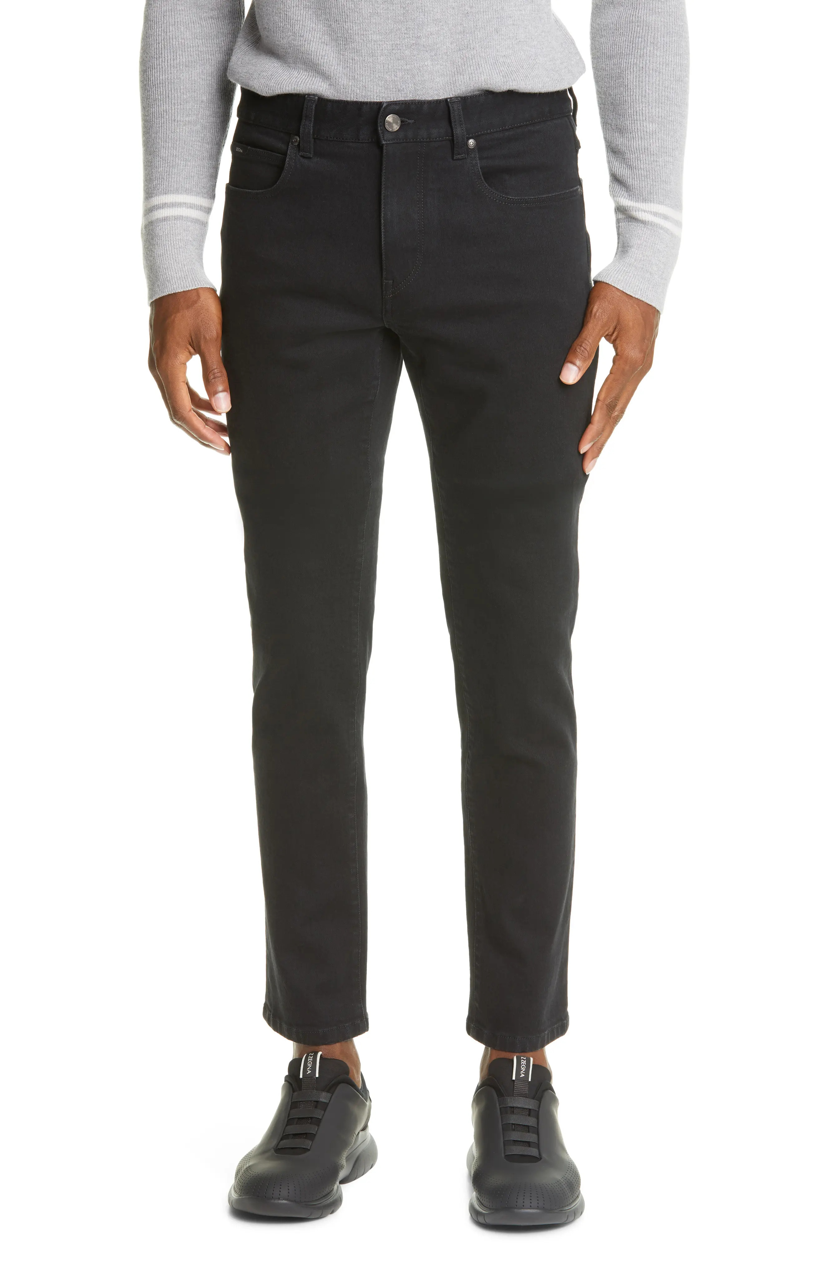 Men's Z Zegna Crop Jeans, Size 38 - Black | Nordstrom