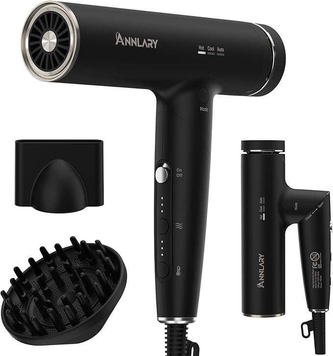 Plasma Ion Hair Dryer with Diffuser for Curly Hair, 110000 RPM Professional High Speed Blow Dryer... | Amazon (US)