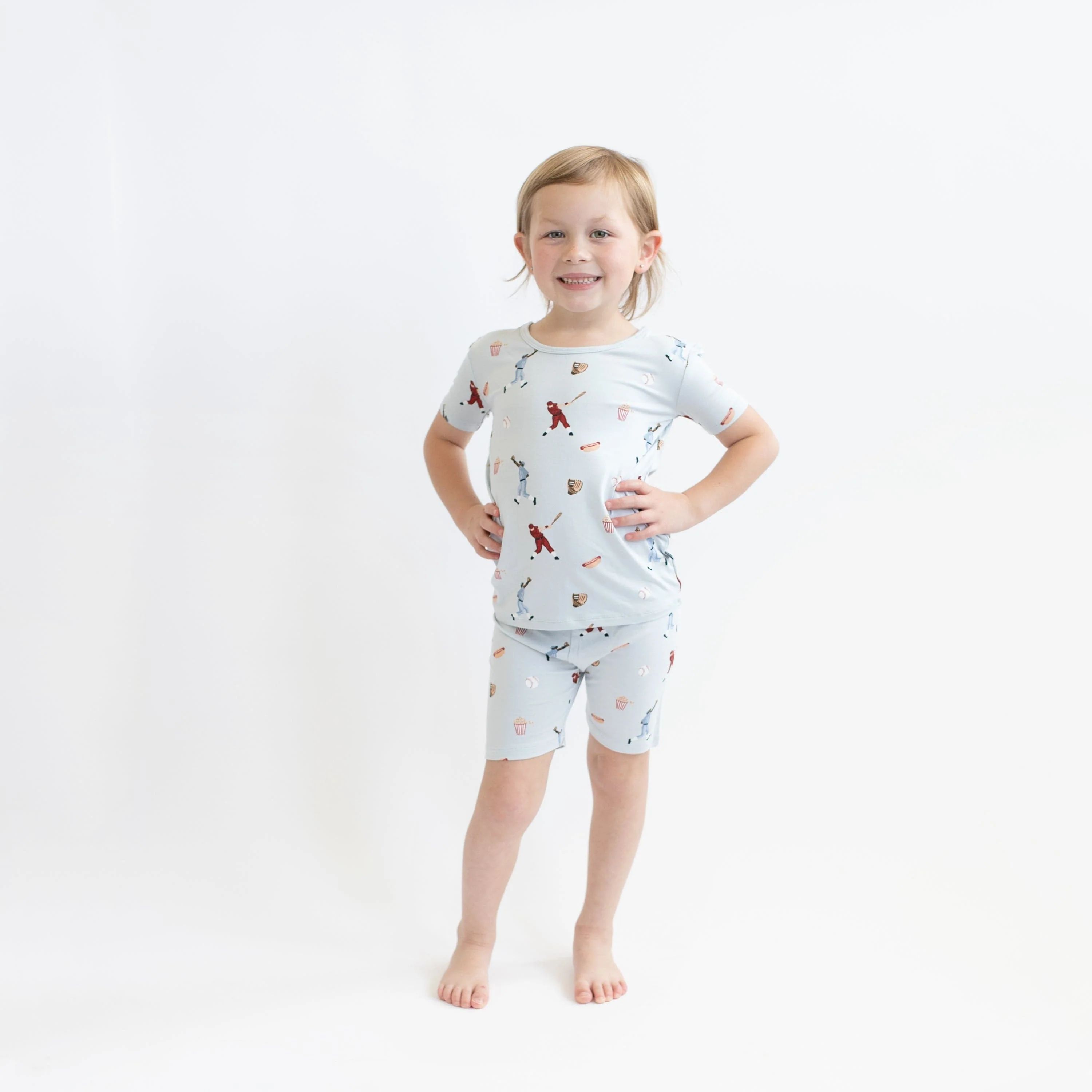 Short Sleeve Pajamas in Vintage Baseball | Kyte BABY