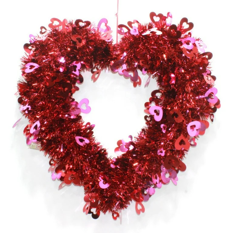 EFINNY Valentine's Day Wreath, Heart Shaped Wreath for Front Door Valentines Door Wreath for Indo... | Walmart (US)
