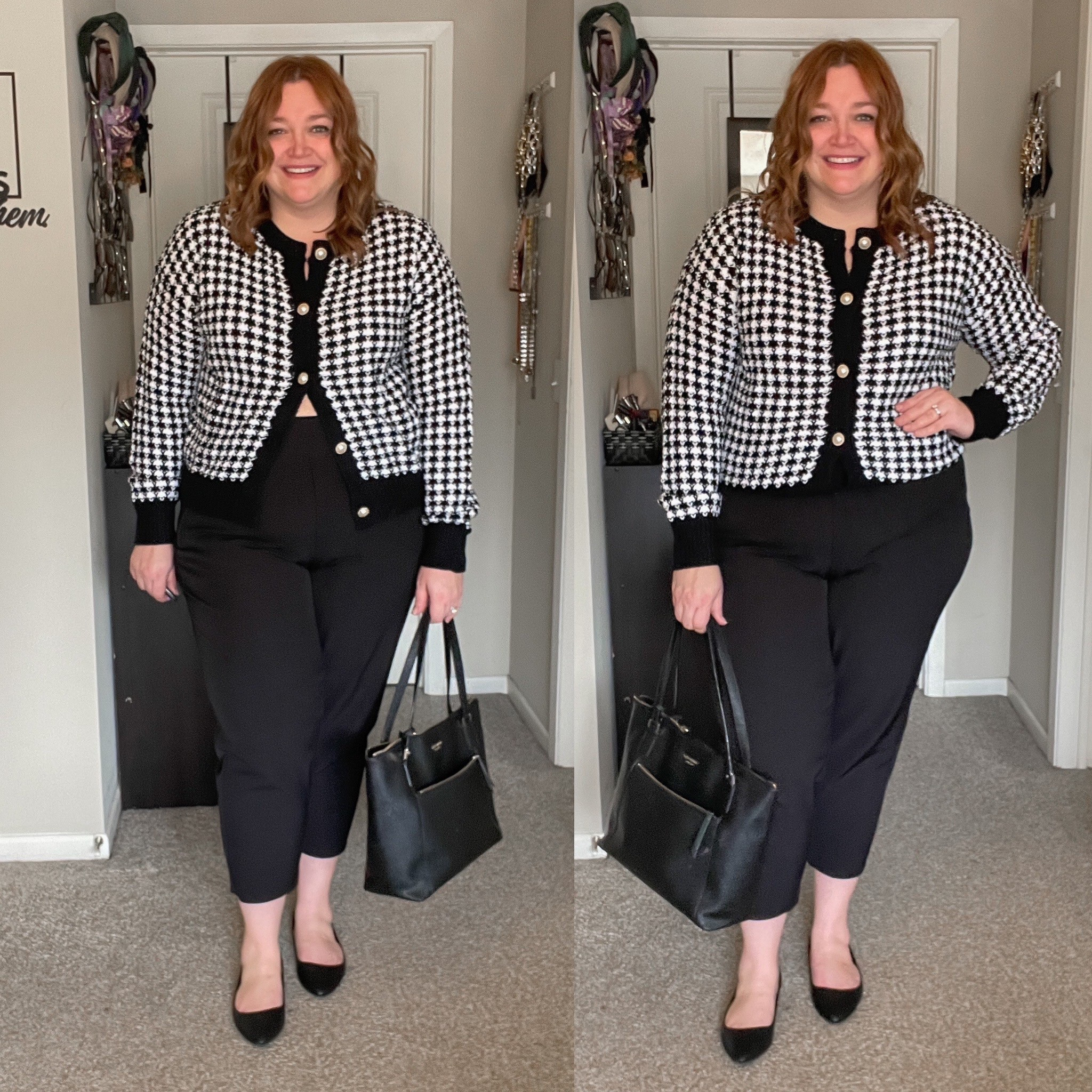 Business casual houndstooth look. Work wear style inspiration 

#LTKPlusSize #LTKMidsize #LTKWorkwear
