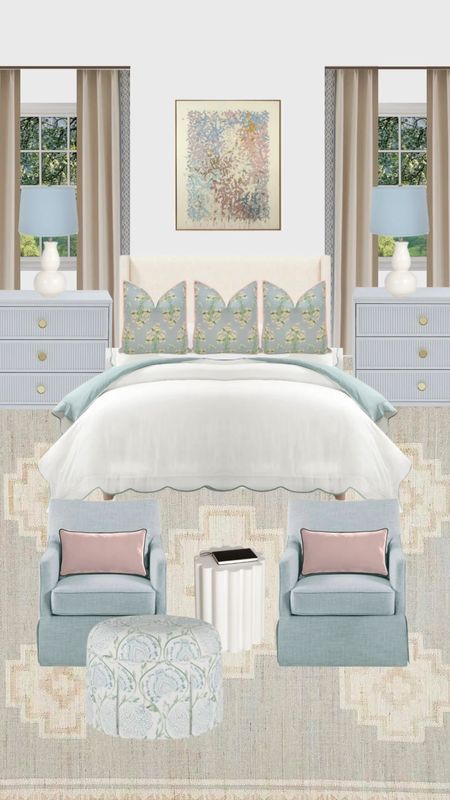 Light and airy bedroom goals. Calm but colorful. 




Pink and blue bedroom, bedding, duvet cover, nightstands, bedside tables, lamps, blue lamp shade, artwork, wall art, bedroom art, home decor, interior design inspiration, bedroom furniture, bed frame, pink pillows lumbar, swivel blue chairs, pillow covers fun, affordable curtains and drapes 

#LTKhome #LTKVideo