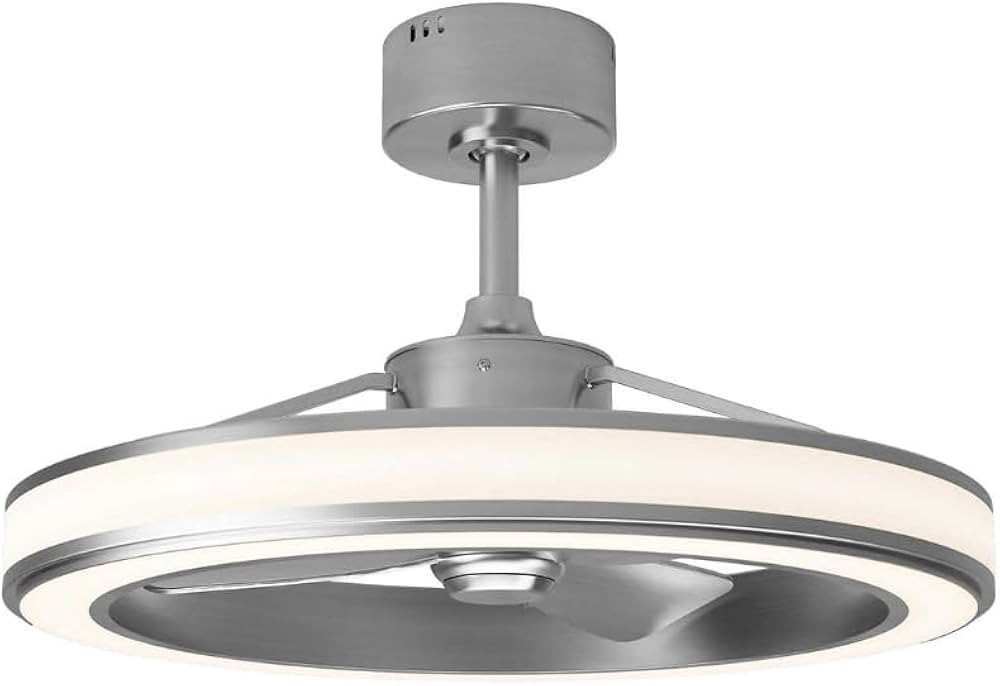Artika Edwin 25"" LED Chandelier Ceiling Fan, Silver | Amazon (US)