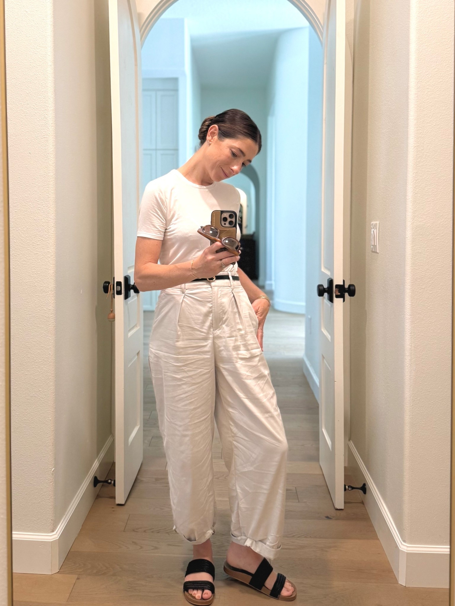 The pants are super wrinkled from desk work all day, but I still love them! They were a staple through Europe and are easy to dress up or down. Also just so comfy!!

#LTKFindsUnder50 #LTKStyleTip #LTKFindsUnder100