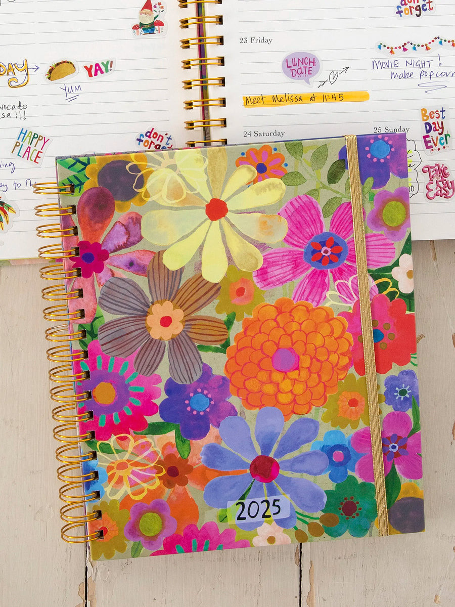 2024-25 17 Month Planner - Rainbow Flower Bouquet | Natural Life
