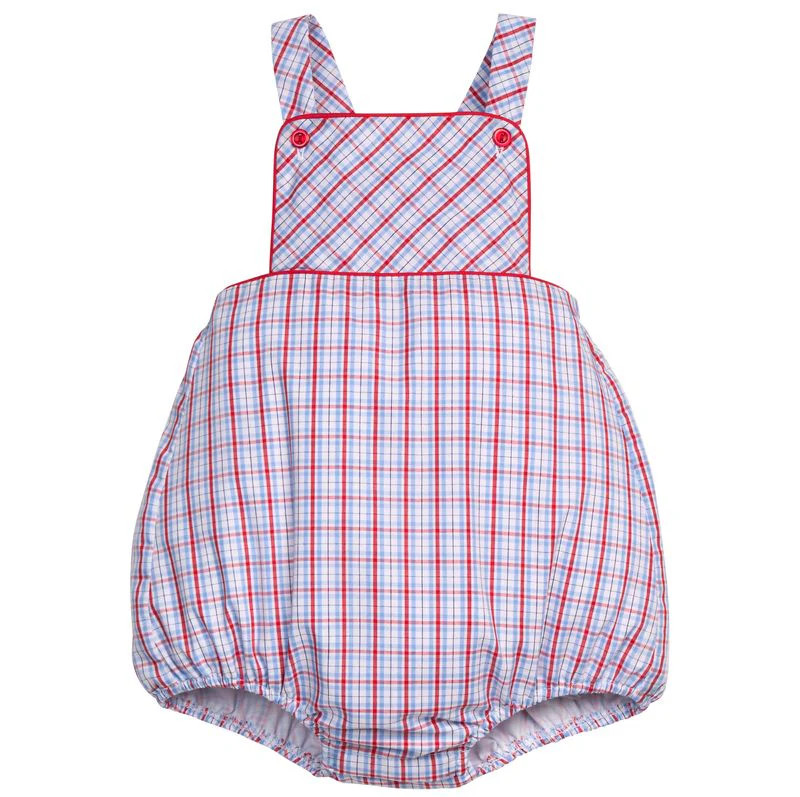 Little English Linville Bubble- Patriotic Plaid | JoJo Mommy