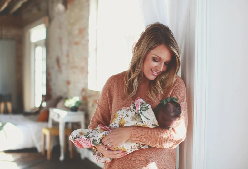 Garden Floral Swaddle - Mini Scout Soft Muslin Nursery Newborn Baby Girl Blanket Registry Essenti... | Etsy (US)