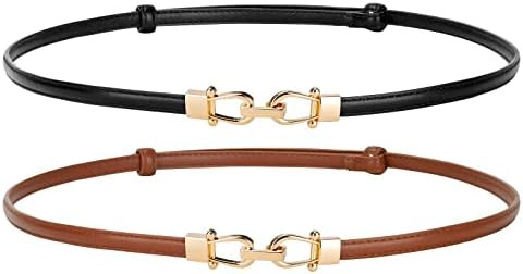 JASGOOD Leather Skinny Women Belt Ladies Thin Waist Belts Plus Size Adjustable for Jeans Pants Dr... | Amazon (US)